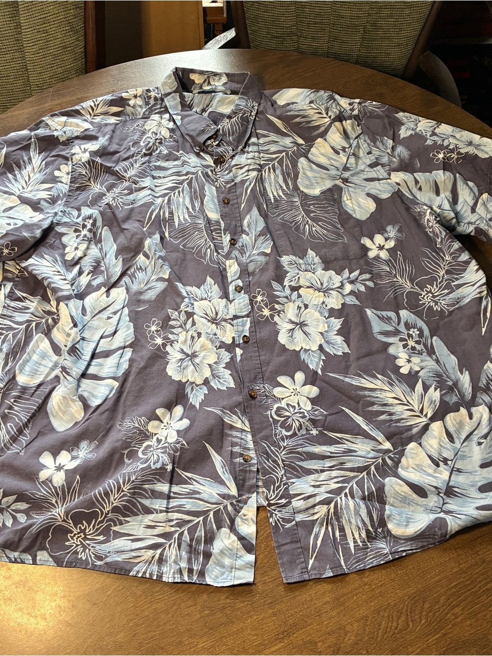 Harbor Bay Purple Floral Casual Button-Down Shirt